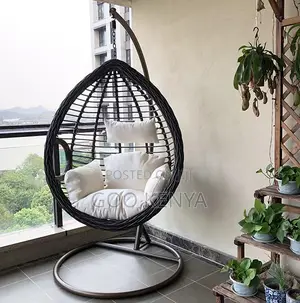 Home Chair; Single Outdoor Hanging Egg Chair — Wicker Steel Design