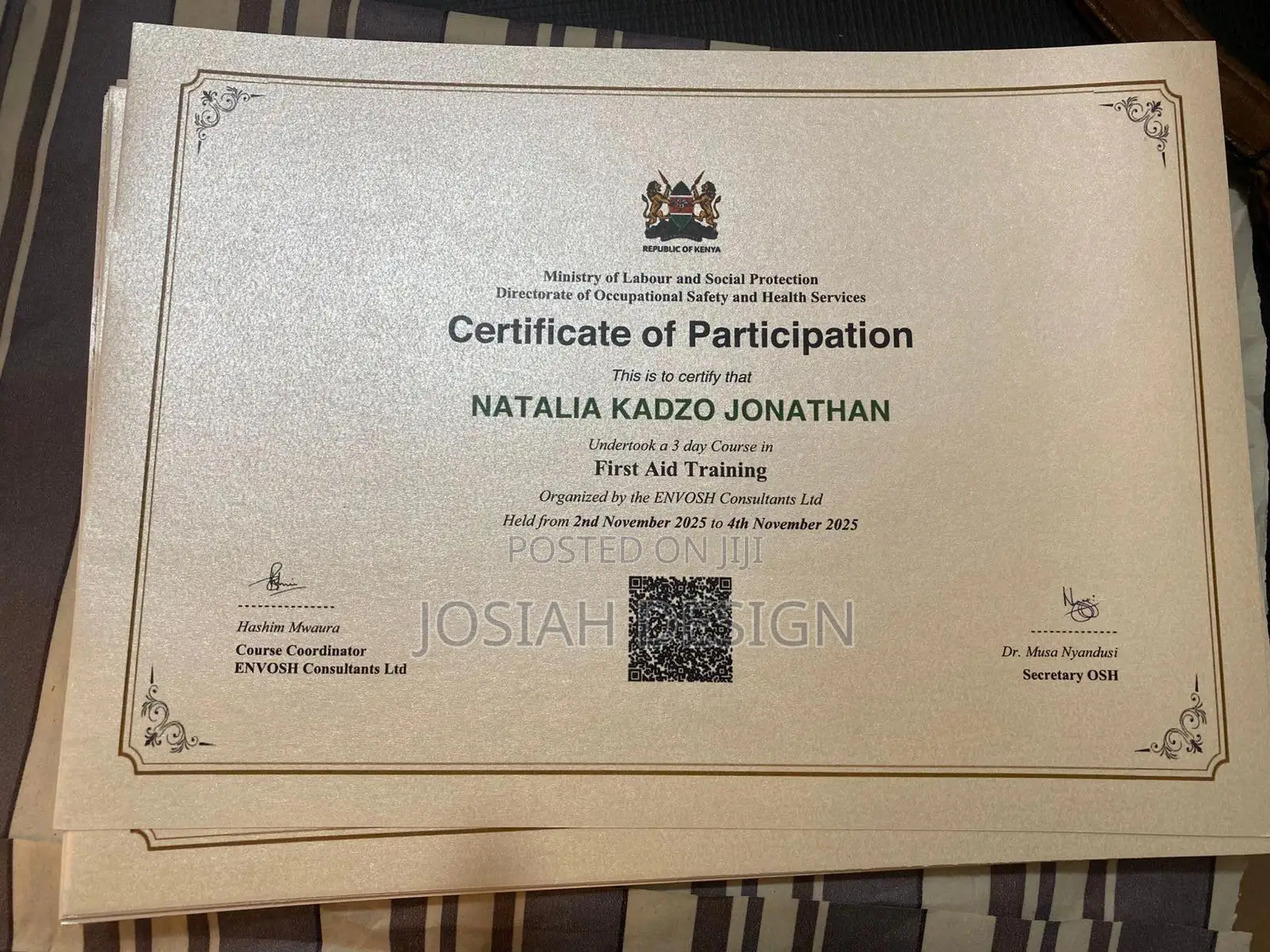 Certificate Printing Services in Mombasa