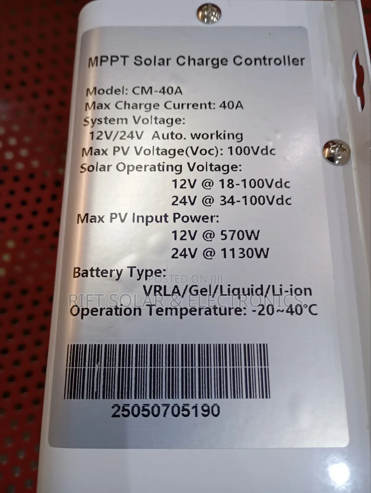 New 60a MPPT Charge Controller 100vdc Pv 570