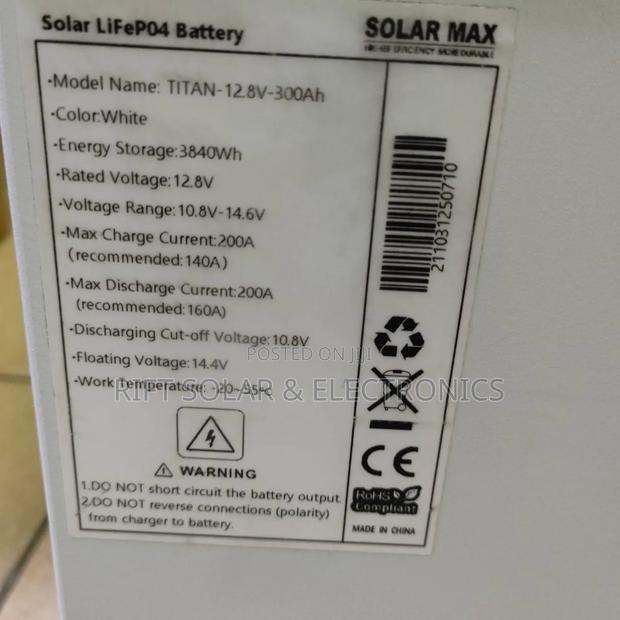 High Quality Solarmax 300ah - 12v Lithium Ion Solar Battery - thumbnail 3