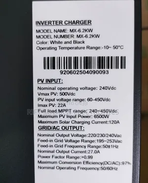 New Solarmax 6200 Watts - 48v Hybrid Smart Solar Inverter 450 VDC