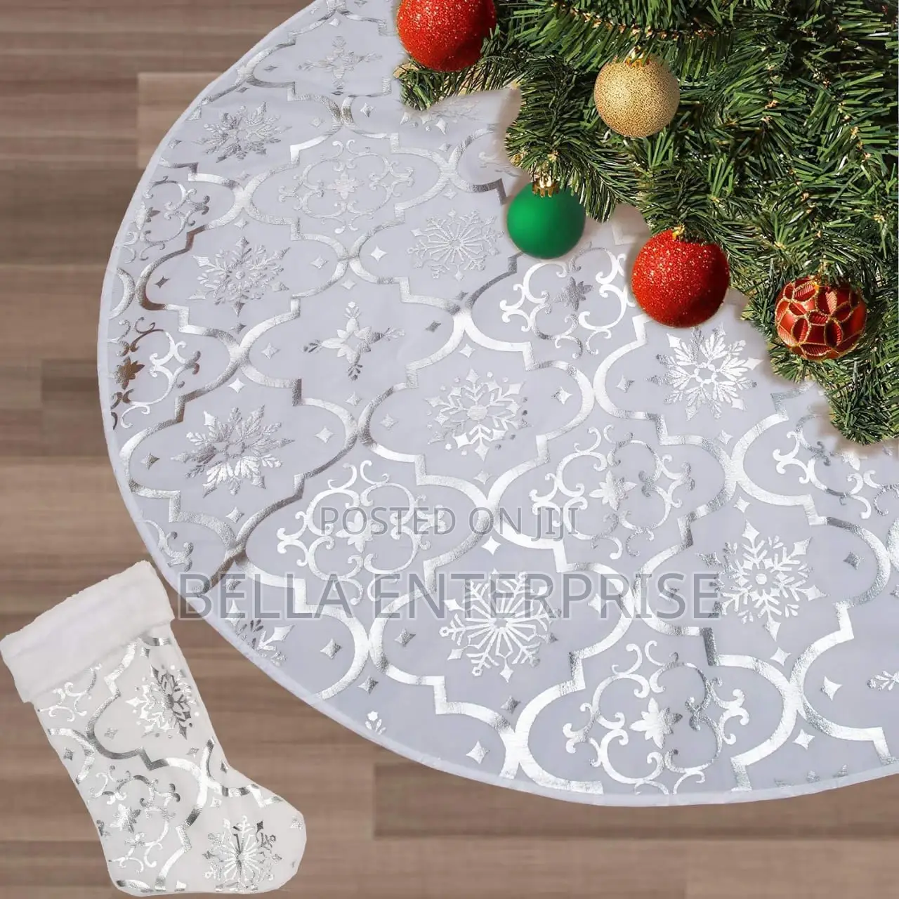 Premium Quality Christmas Tree Skirt and Socks Set