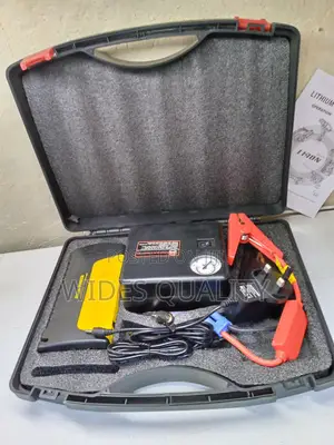Portable Lithium Car Jump Starter Kit With an Air Compressor,