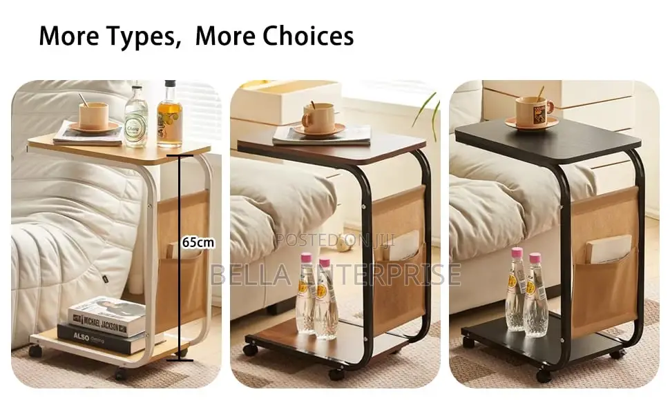 New Arrival2 Layer Trolley Side Table With Matching Insert Pocket