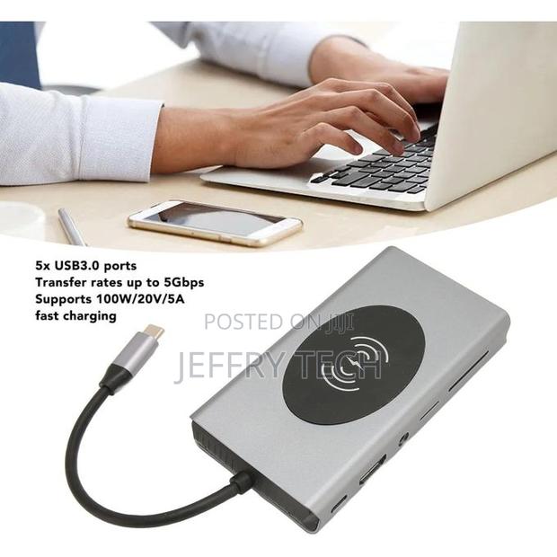 13 in 1 Type C Usb Hub With Wirless Charging - thumbnail 3