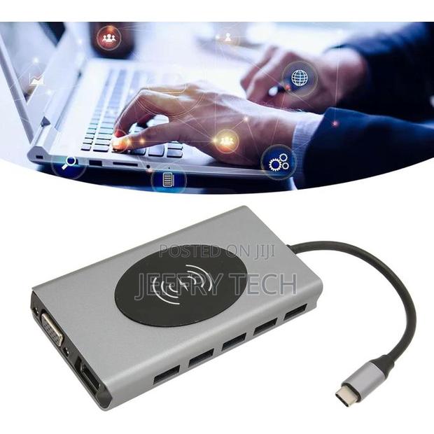 13 in 1 Type C Usb Hub With Wirless Charging - thumbnail 4