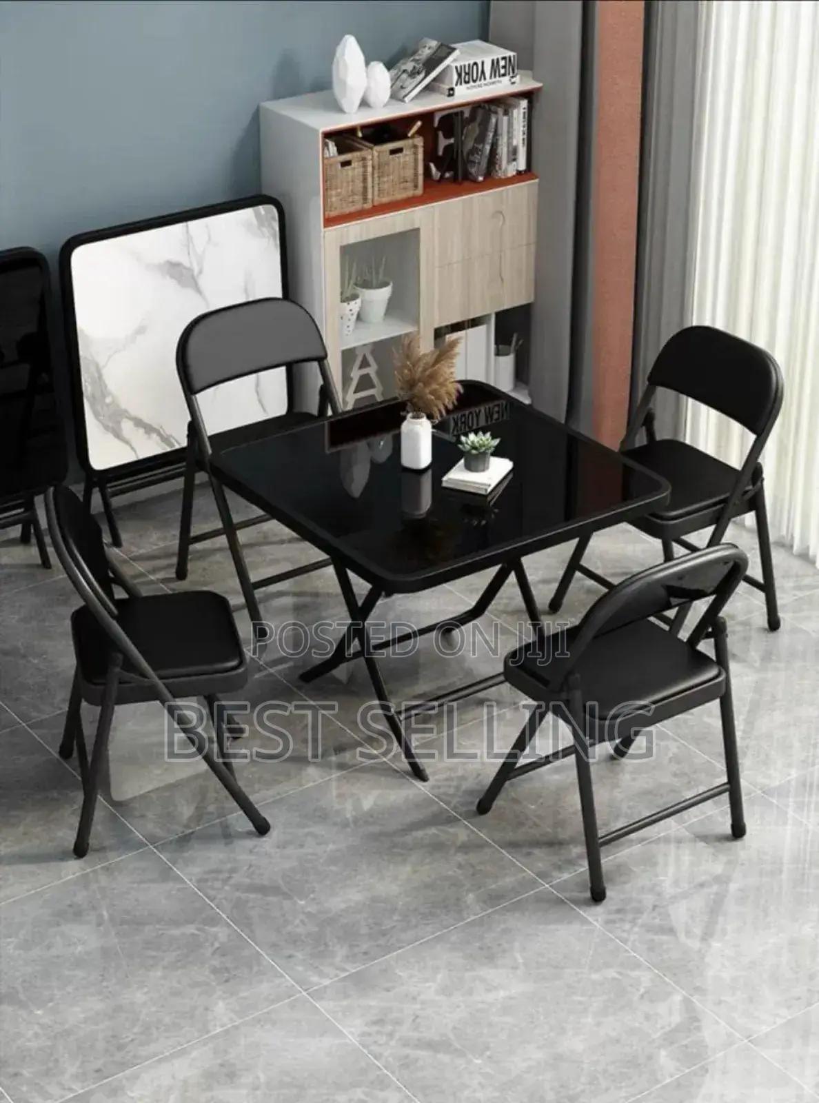 Black Folderable Table and Chair
