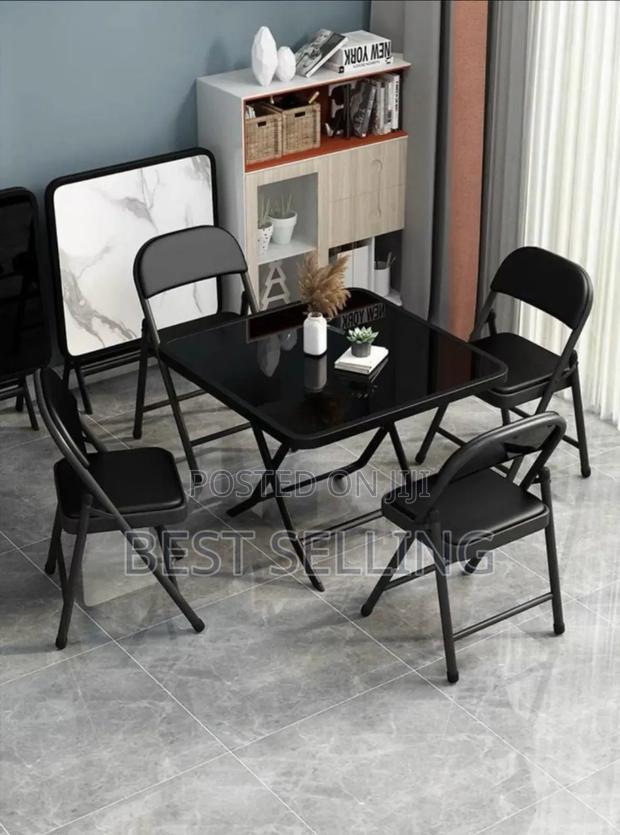 Black Folderable Table and Chair