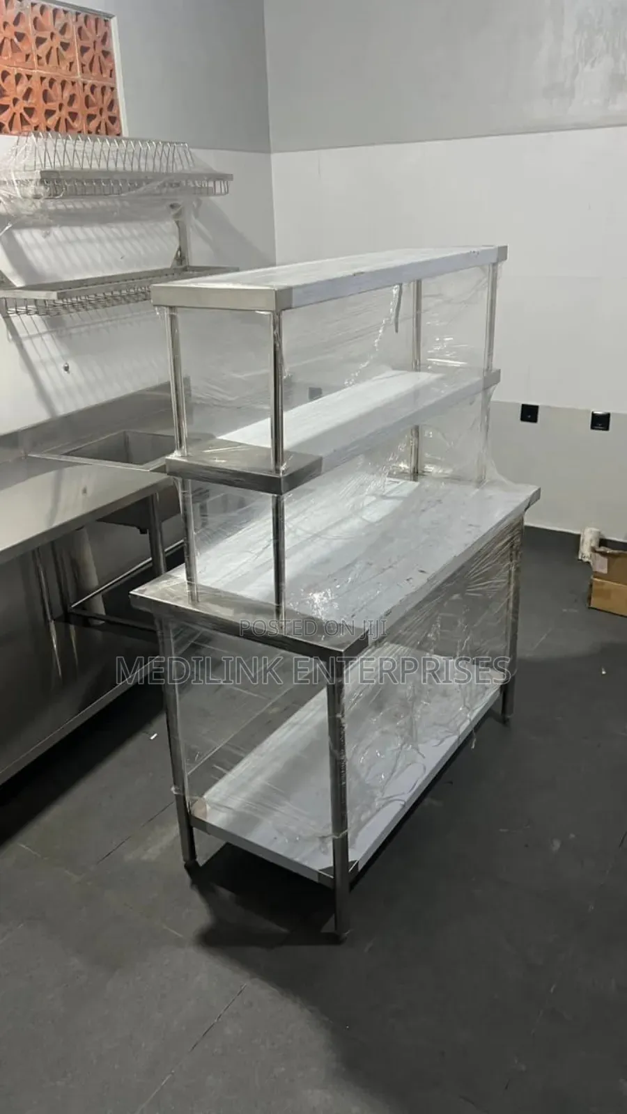 Stainless Service and Storage Area