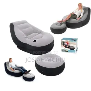Relax Unwind: Inflatable Chair With Footrest + Pump(Big Size)