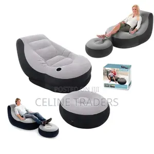 Relax Unwind: Inflatable Chair With Footrest + Pump(Big Size)