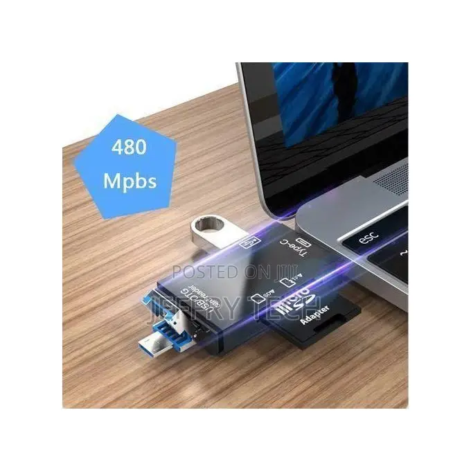 6 in 1 Card Reader Otg Type-C Sd Card Reader Flash Drive