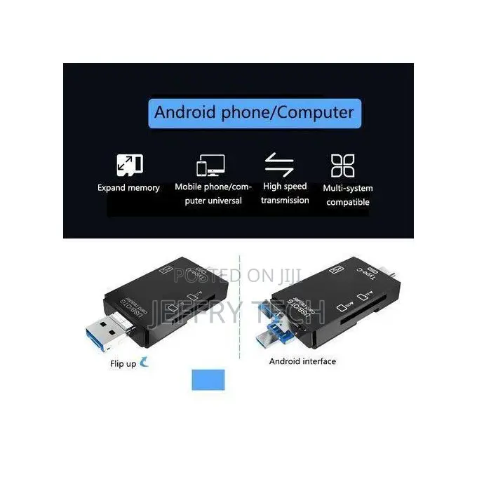 6 in 1 Card Reader Otg Type-C Sd Card Reader Flash Drive