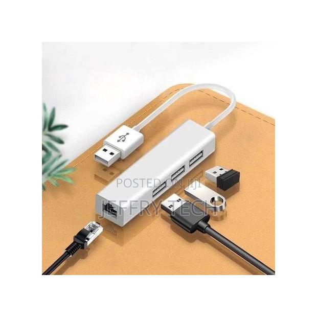 3 Port Usb Hub 2.0 Lan Network Card Usb to Ethernet Adapter - main view