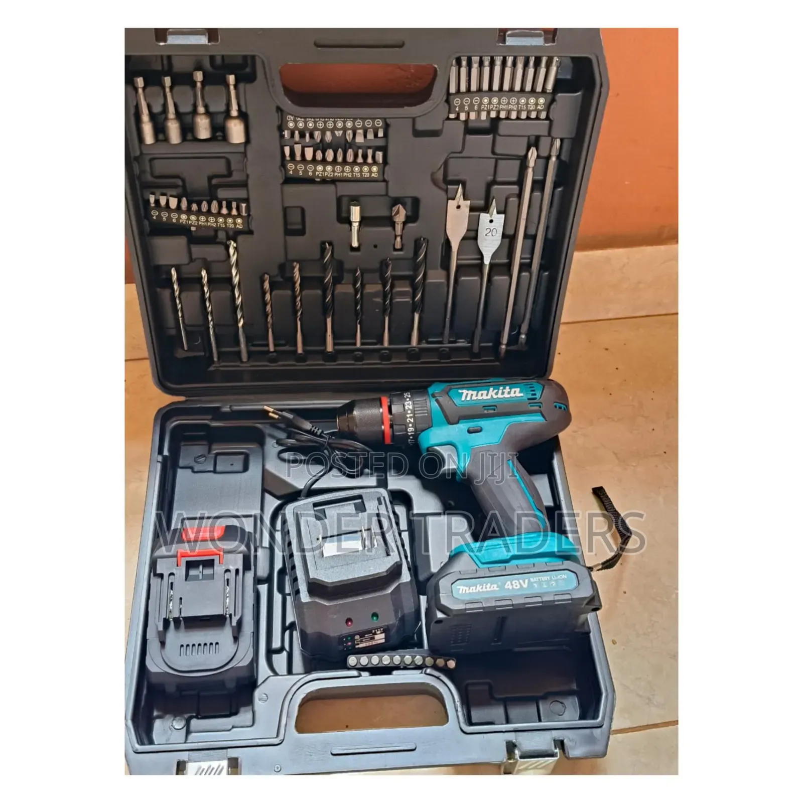 88v Cordless Drill 
With Hammer Fuction 
2 Batteries
47pcs Drill