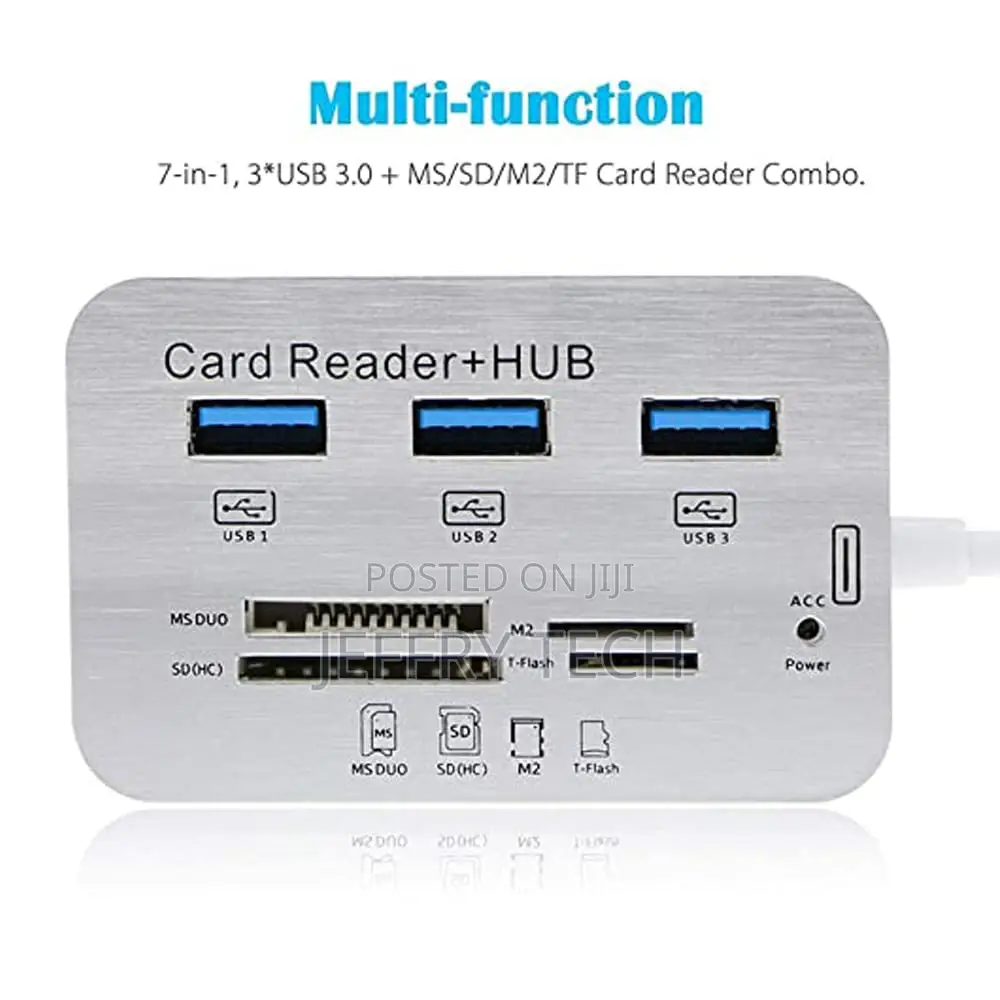 7 in 1 Type C Combo Card Reader Hub, Upto 10 GBPS Ultra Fast Speed, F
