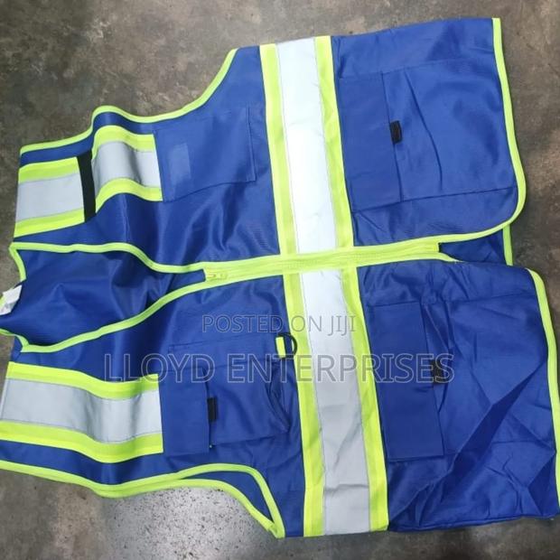 Blue Quality Reflective Vests - main view