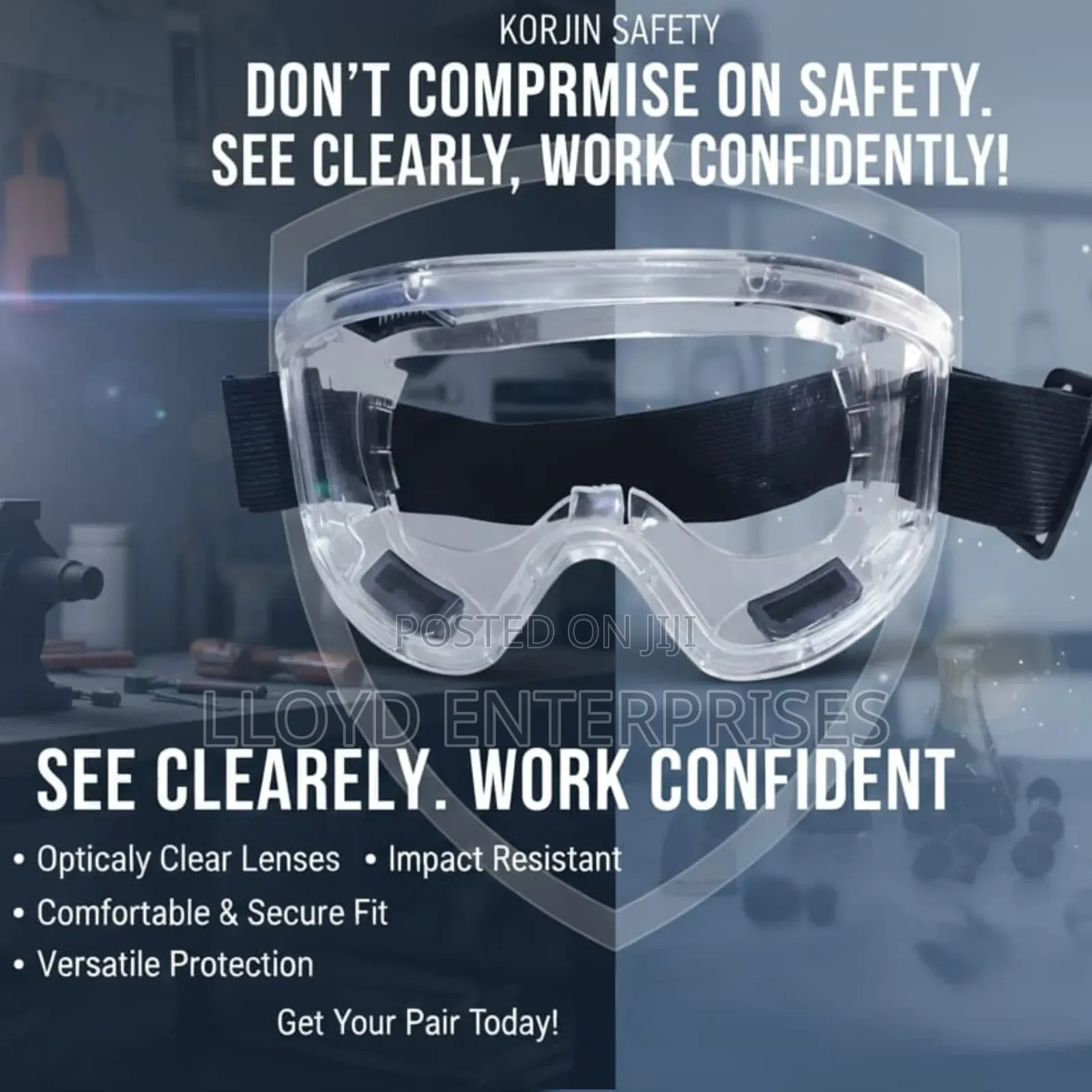 Korjin Clear Safety Googles