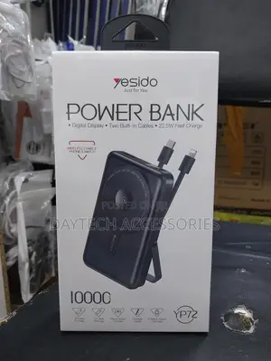 Yesido Yp72 10000mah Portable Power Bank With Kickstand and Type C.