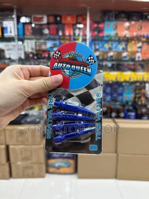 4pcs Blue Spike Designed Universal Fit Wheel Cap - thumbnail 2