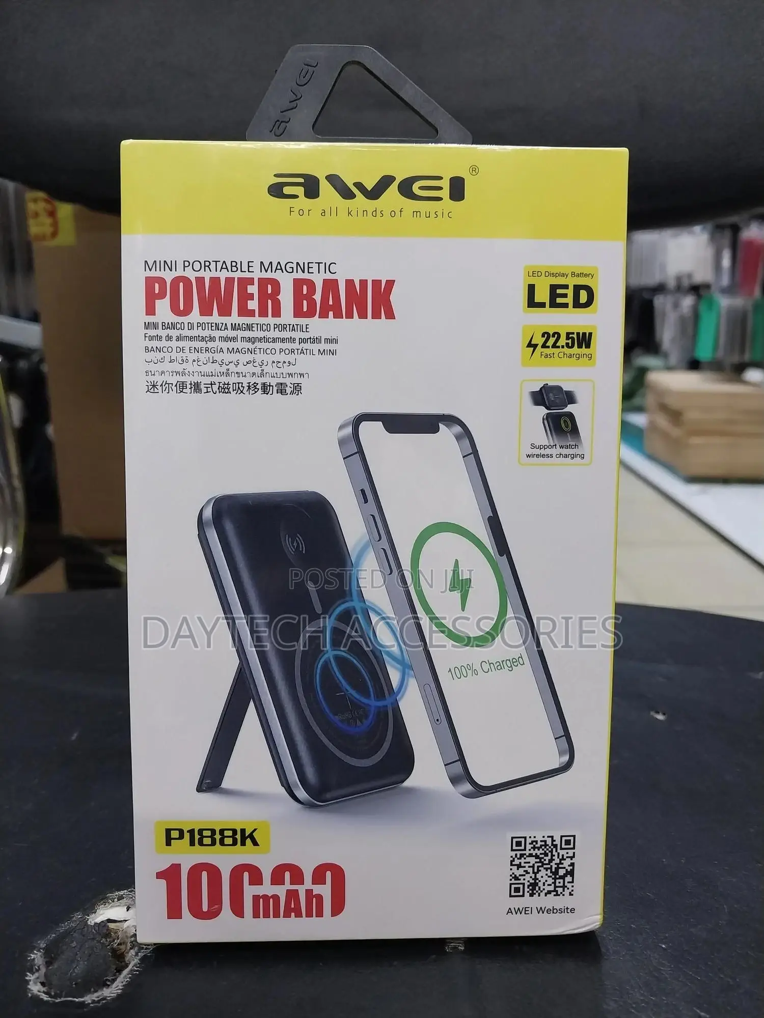 Awei 15w Magnetic Wireless Power Bank 10000mah+Pd 22.5w Fast Charger