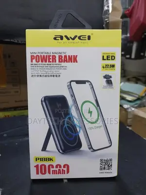 Awei 15w Magnetic Wireless Power Bank 10000mah+Pd 22.5w Fast Charger