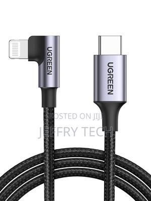 Usb-C to Lightning Cable Right Angle 90 Degree 3ft Mfi-Certified Nylo - thumbnail 2
