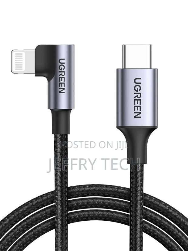 Usb-C to Lightning Cable Right Angle 90 Degree 3ft Mfi-Certified Nylo - main view