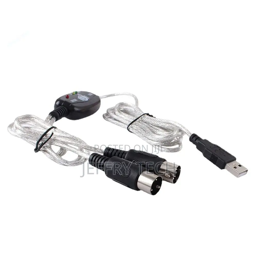 Midi to Usb Cable Adapter, Usb to Midi Cable 2 in 1 Keyboard Synthesi