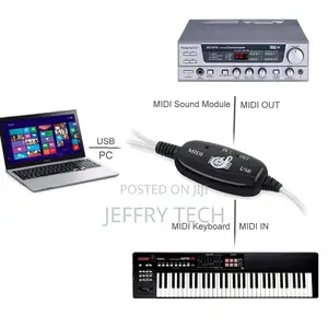 Midi to Usb Cable Adapter, Usb to Midi Cable 2 in 1 Keyboard Synthesi
