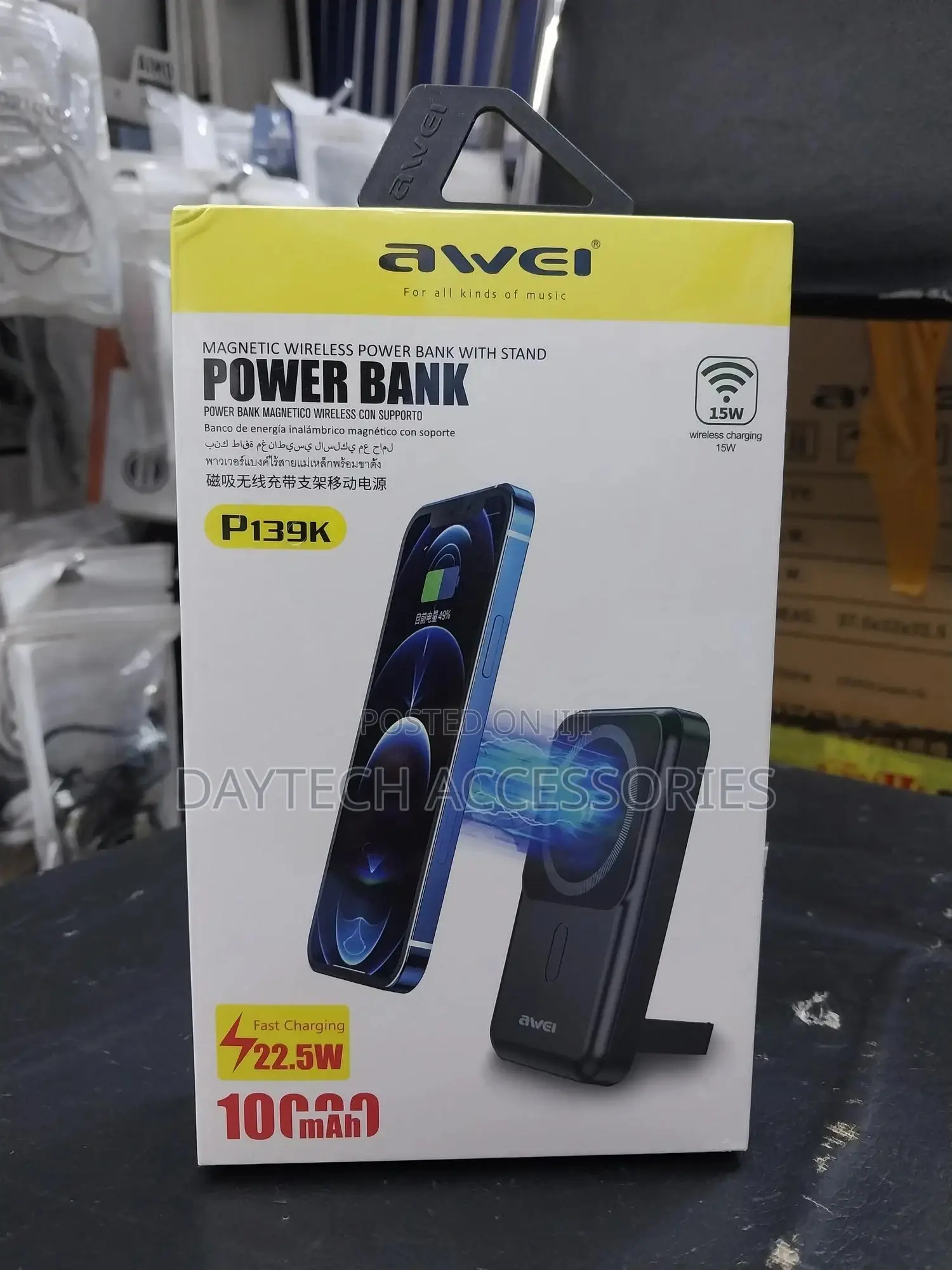 Awei P139k Power Bank 10,000mah – 22.5w Wired + 15w Magnetic Wireless
