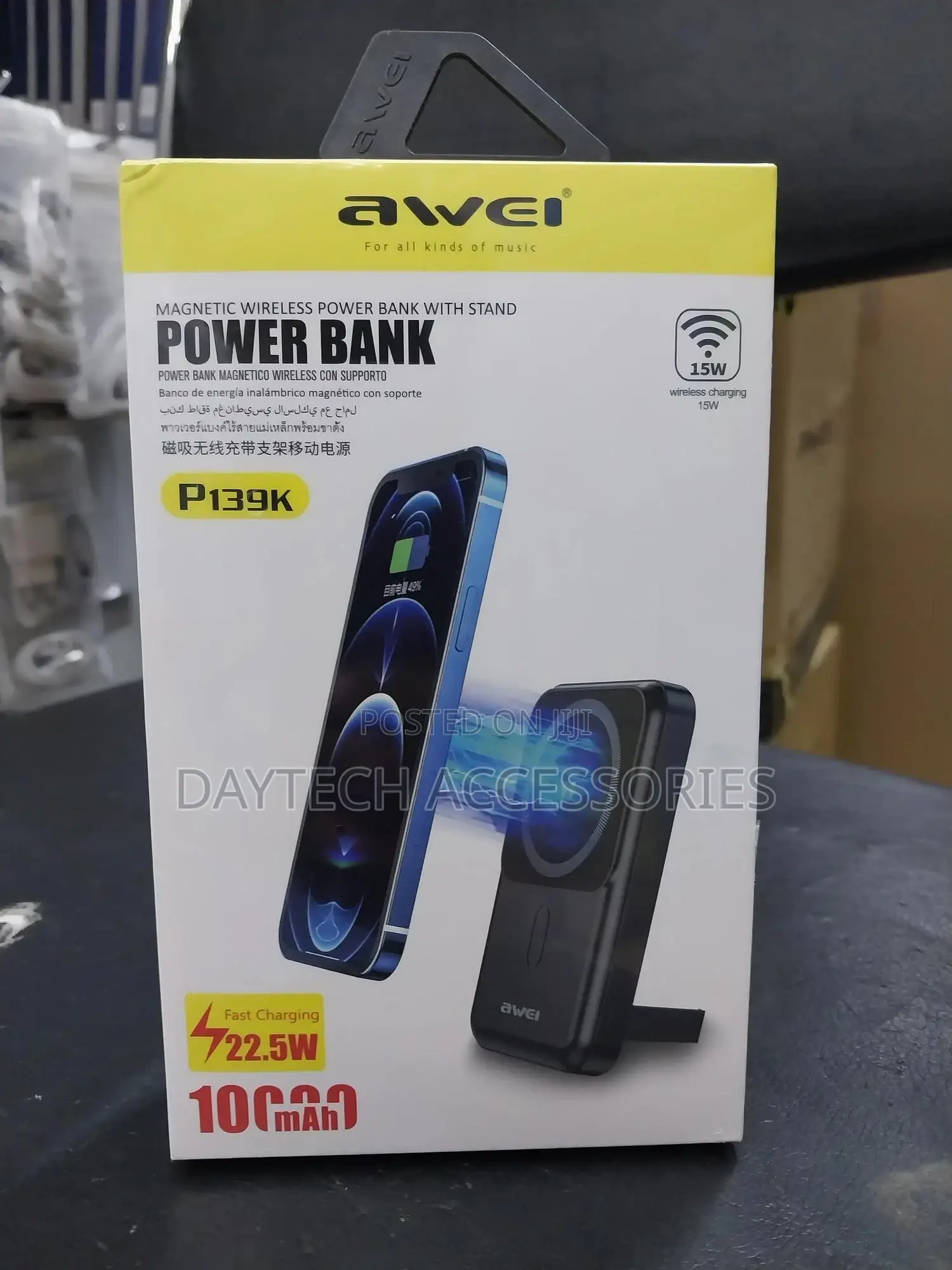 Awei P139k Power Bank 10,000mah – 22.5w Wired + 15w Magnetic Wireless