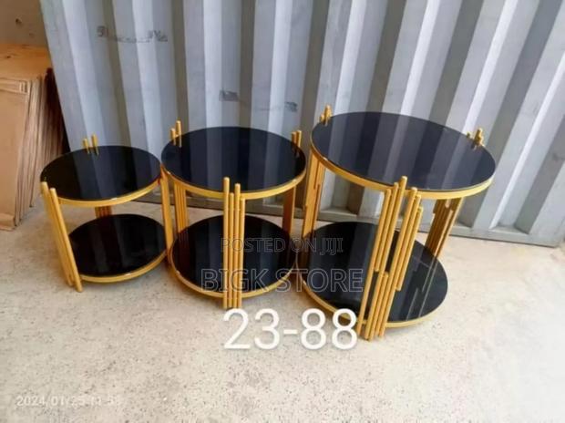 Black 3 in 1 Executive Pure Marble Table - main view