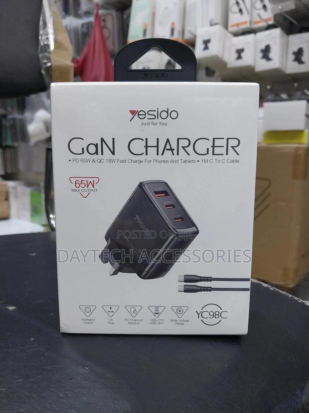 Yesido Yc98c – 65w Gan Fast Charging Wall Charger (With Cable) - thumbnail 2