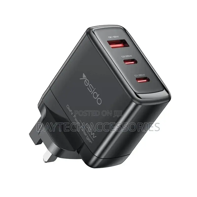 Yesido Yc98c 65w Three-Port Fast Charger (Eu) - Black
