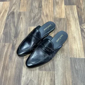 John Foster Black  Leather  Mules.