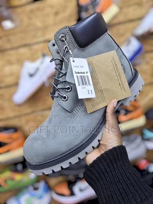 Grey Leather Timberland Boots - thumbnail 2