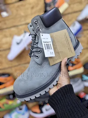 Grey Leather Timberland Boots