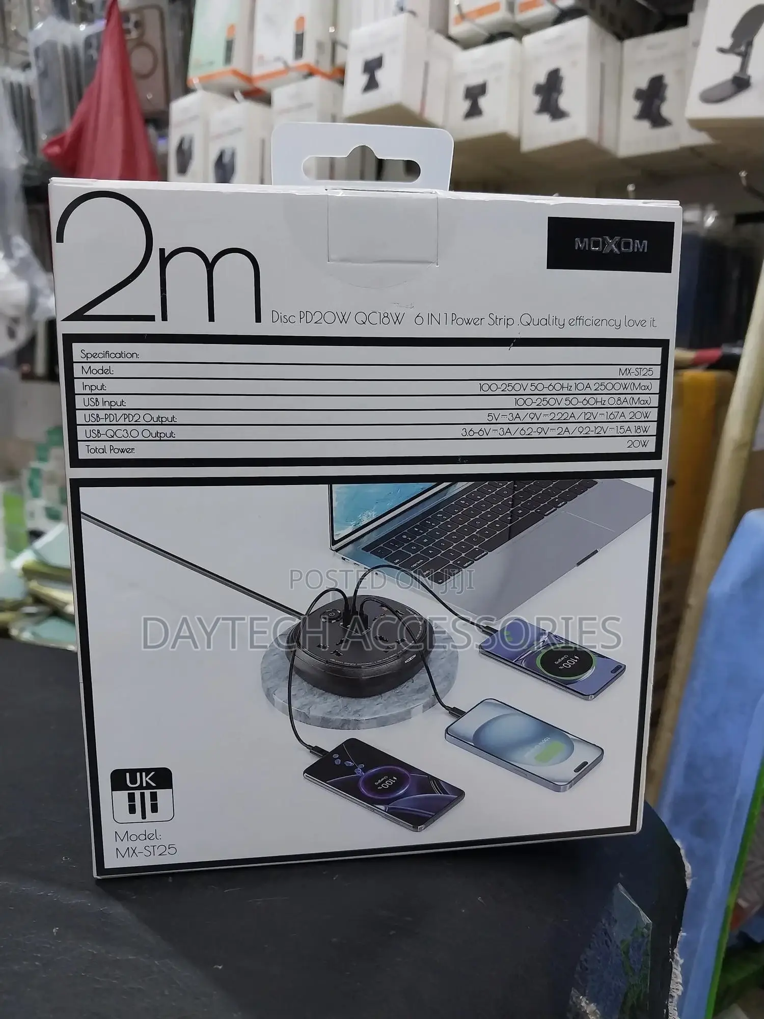 Moxom Mx-St25 6-in-1 Power Strip Socket.