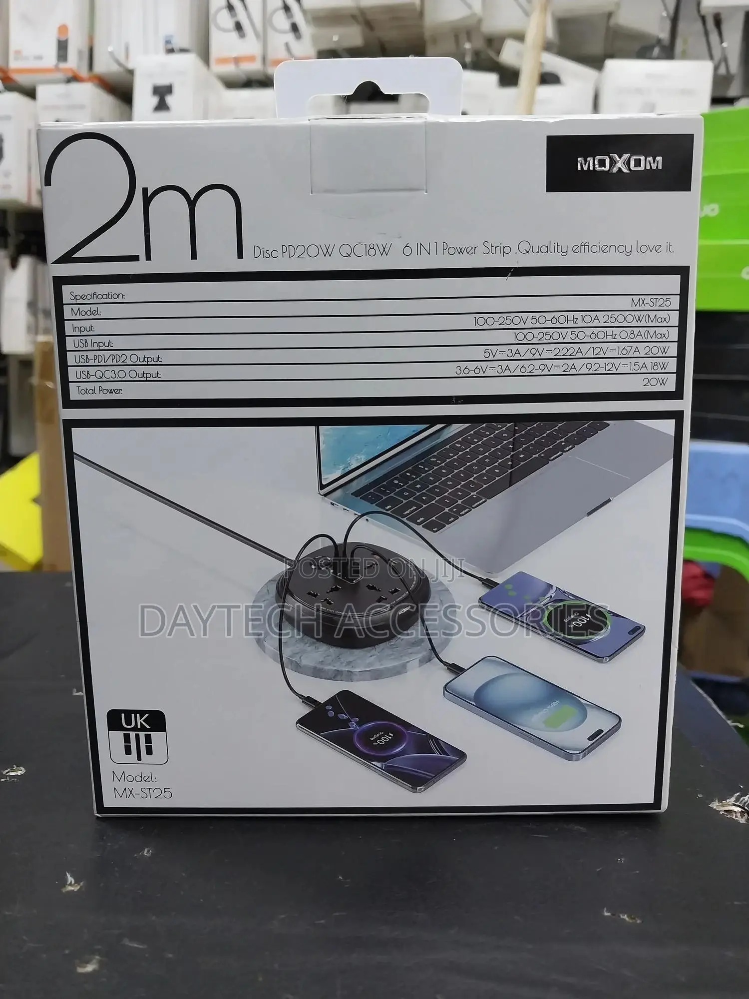 Moxom Mx-St25 6-in-1 Power Strip Socket.