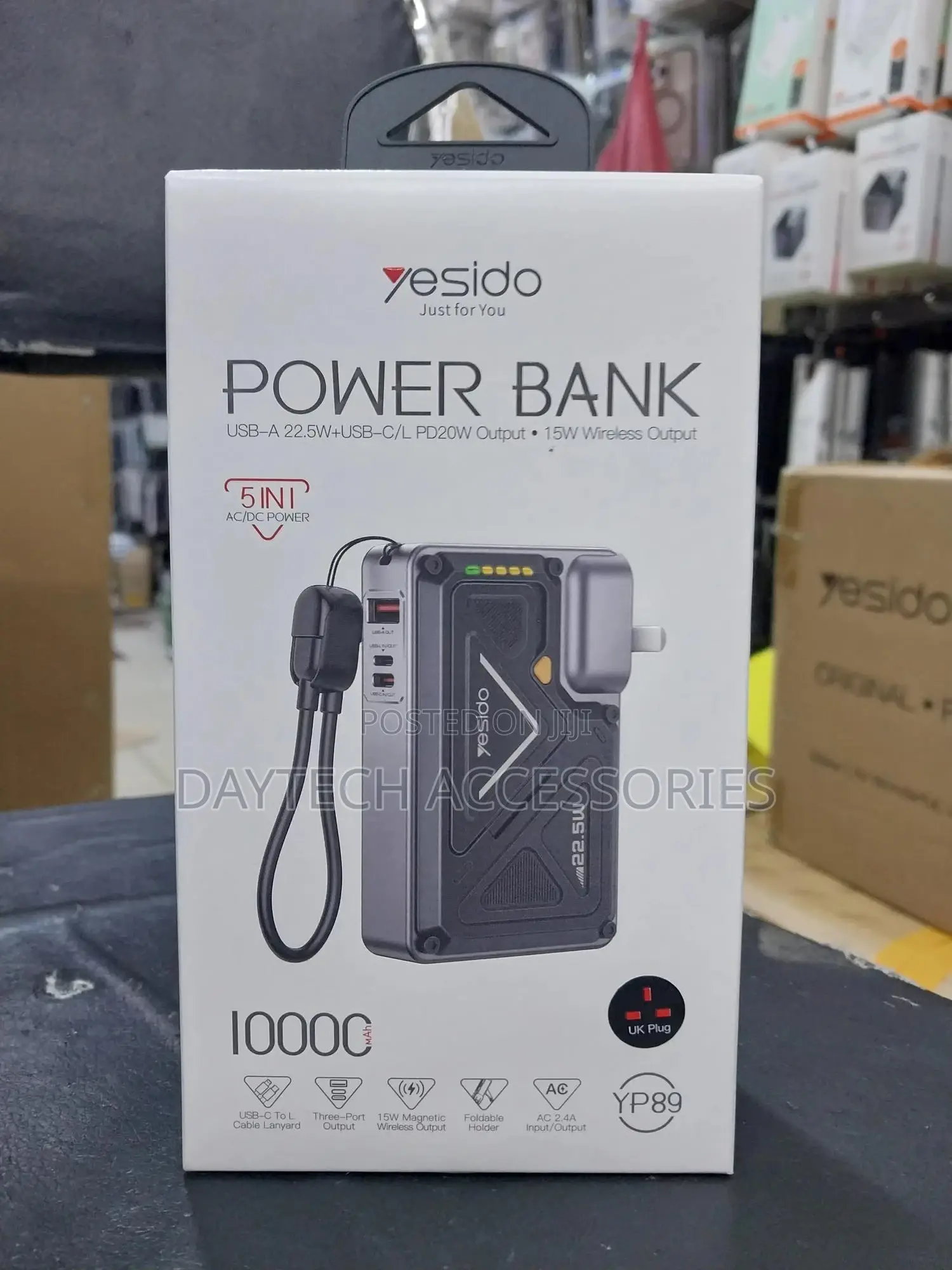 Yesido Ac+Dc Wireless Charging 10,000mah 22.5w Power Bank -Yp89