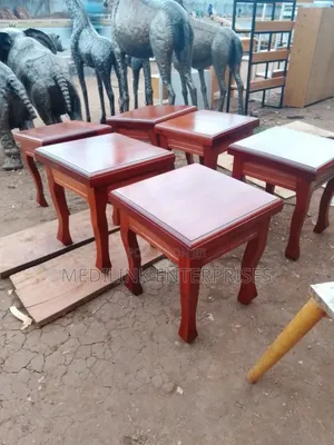 Wooden Mahogany Coffee Table Stools