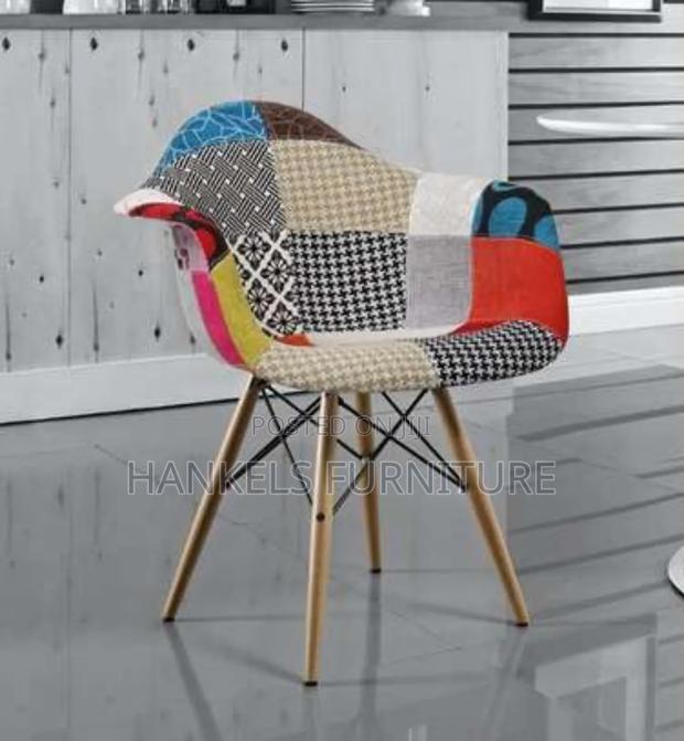 Modern Patchwork Eames Chair – Perfect for Home Office