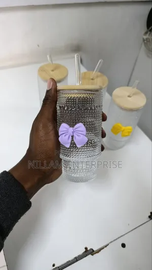 *475ml Glass Cuptumbler With Straw and Lid*