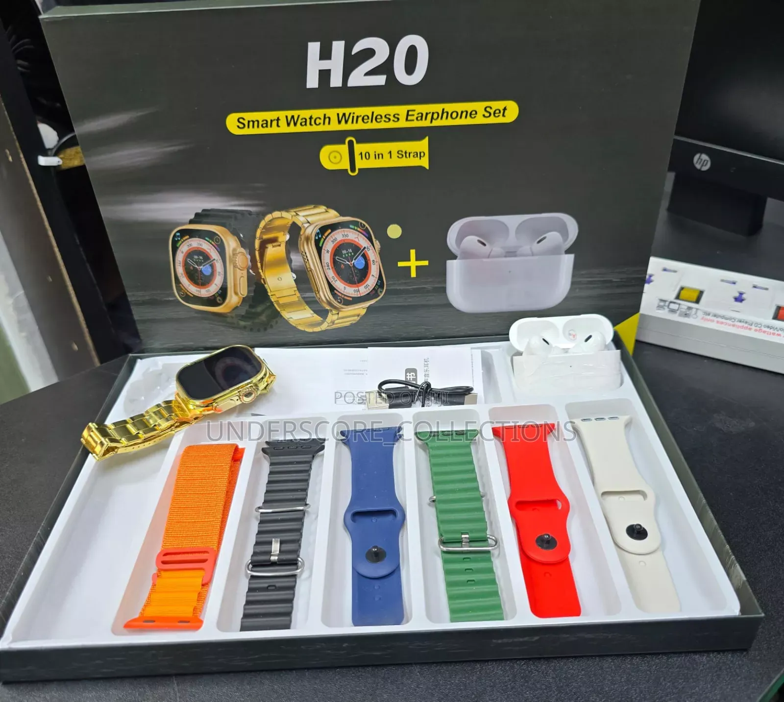 H20 Ultra Smart Watch With Bluetooth Wireless Earphones