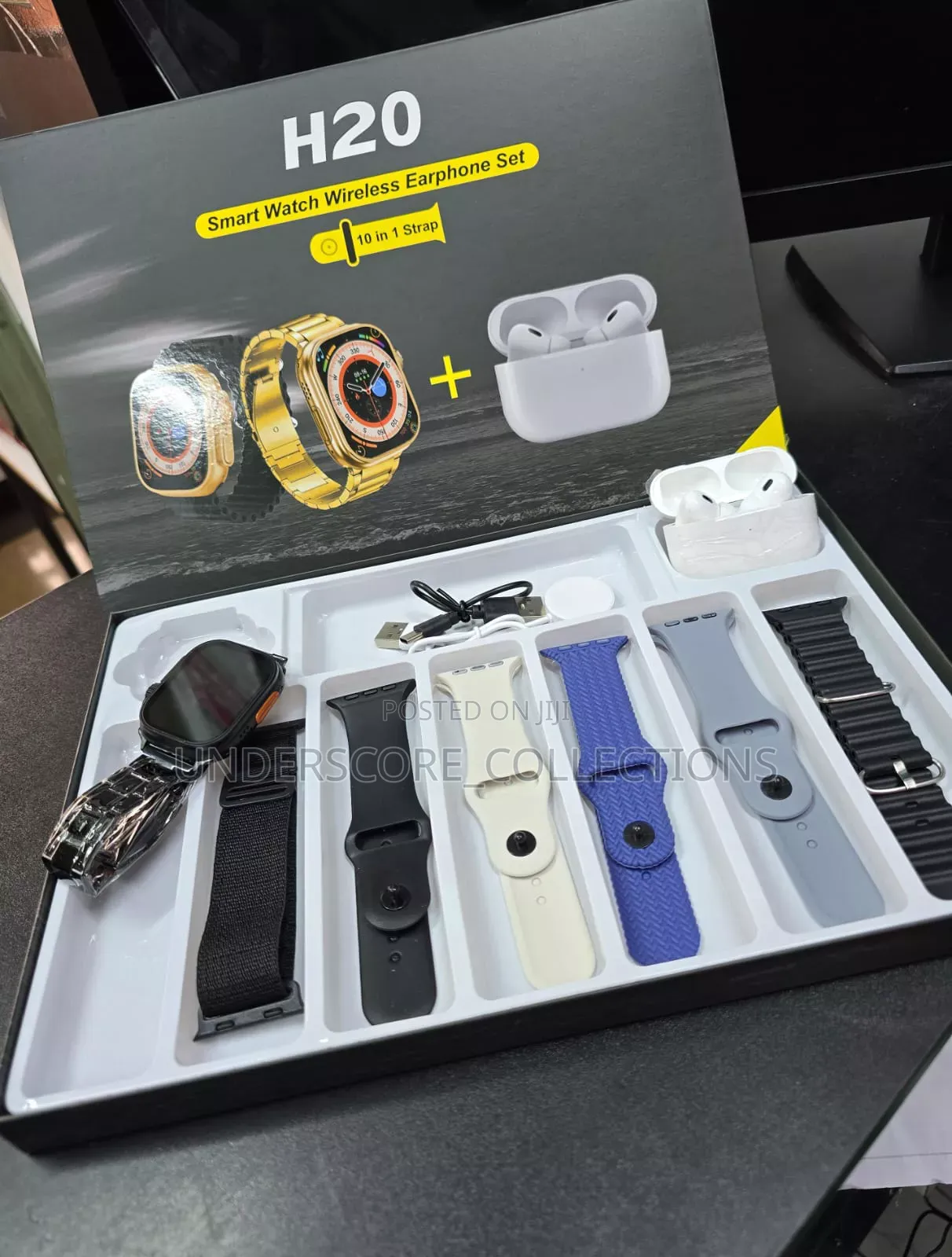 H20 Ultra Smart Watch With Bluetooth Wireless Earphones