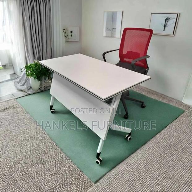 Multi-Purpose Foldable Office Table -- Wooden Top - main view