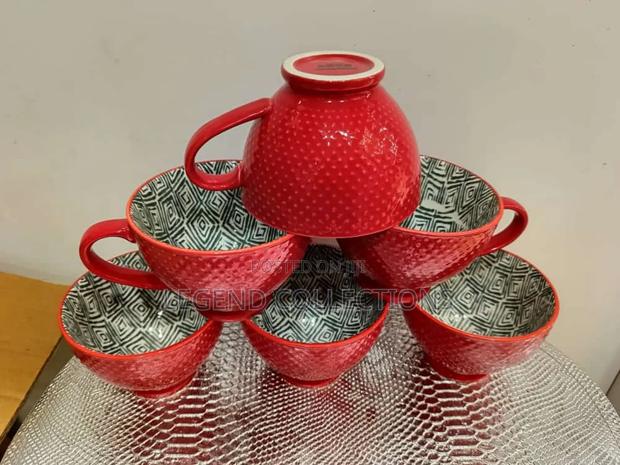 Quality Hand Printed Porcelain 355 Ml Cups (Set of 6)