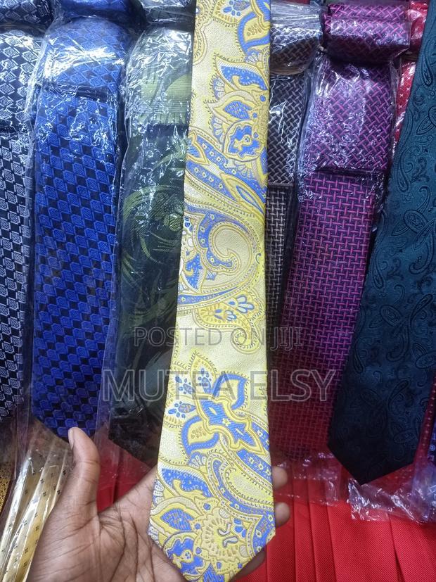 Yellow,Teal Blue Gold Tea Drop Executive Tie Sets - thumbnail 2