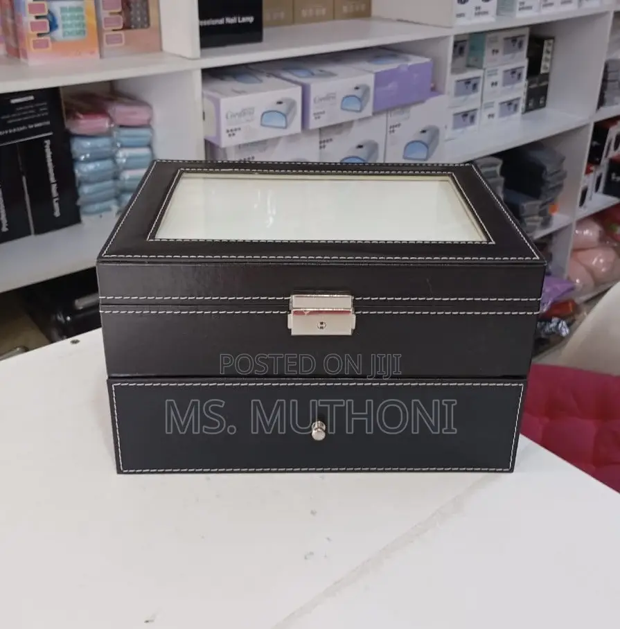 Two-Tiered Twenty (20 ) Slots Leather Watch Organizer*
